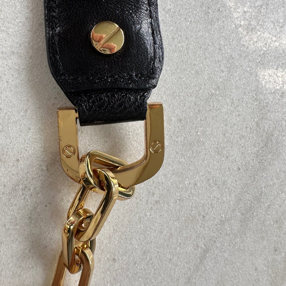Tory Burch Mini Robinson Crossbody Purse, Black Leather with Gold Chain - Picture 15 of 16